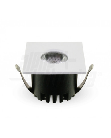 FARETTO LED DA INCASSO QUADRATO 3W 3000K BIANCO