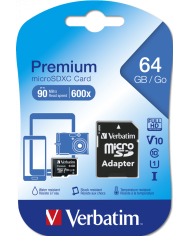 MICRO SD CARD 64GB C10 90MB/S VERABTIM PREMIUM