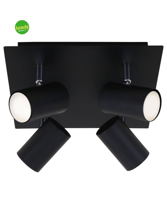 PLAFONIERA DA SOFFITTO 4XGU10 NERO