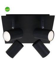PLAFONIERA DA SOFFITTO 4XGU10 NERO