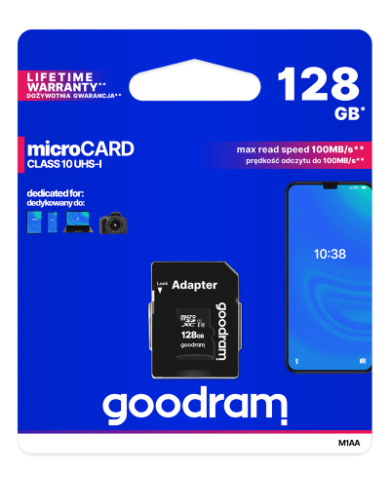MICRO SD CARD 128GB C10 UHS I + ADATTATORE GOODRAM