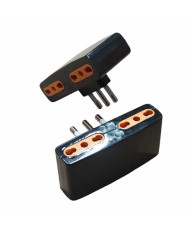 ADATTATORE QUADRUPLO SP.16A - 4PR. 10/16A NERO