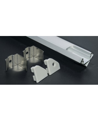 KIT PROFILO ALLUMINIO 2M ANGOLARE COVER SATINATA