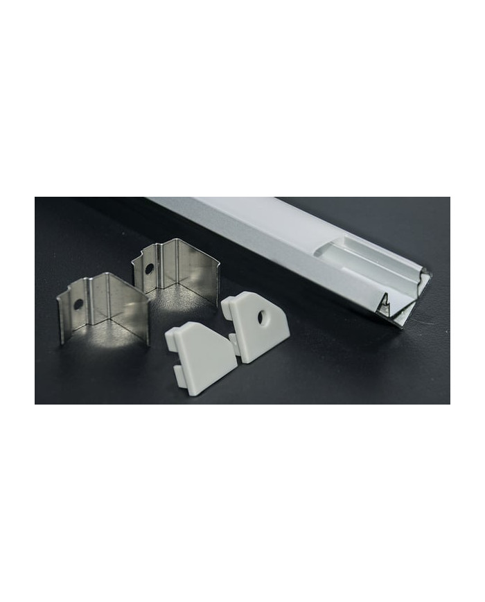 KIT PROFILO ALLUMINIO 2M ANGOLARE COVER SATINATA