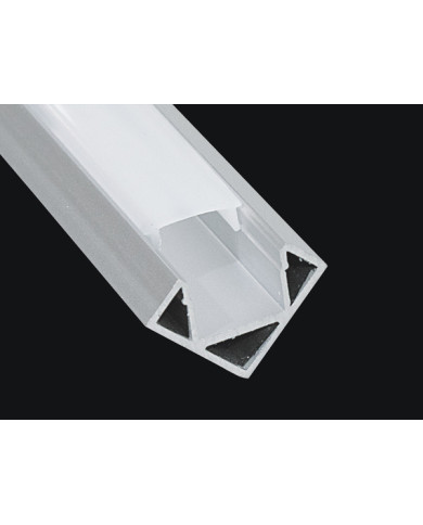 KIT PROFILO ALLUMINIO 2M ANGOLARE 45°COVER OPALE