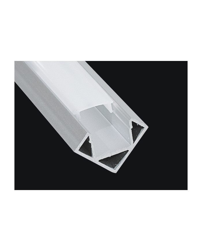 KIT PROFILO ALLUMINIO 2M ANGOLARE 45°COVER OPALE