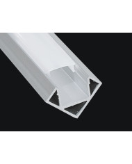KIT PROFILO ALLUMINIO 2M ANGOLARE 45°COVER OPALE