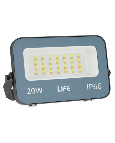 FARO LED GRIGIO 20W IP66 TRICOLOR 3000/4000/6500K