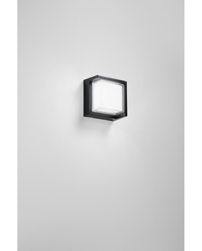 APPLIQUE LED DA PARETE QUADRATO NERO 15W 1880LM