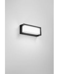 APPLIQUE LED DA PARETE RETTANGOLARE NERO 24W 3210LM 3000/4200/6500K 32X13X10CM