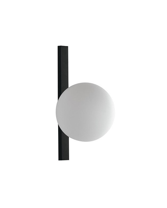 APPLIQUE A LED DA PARETE NERO/OPALE 1XE14