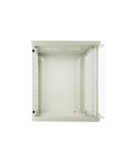 ARMADIO RACK A MURO 19“ 12 UNITÀ 620X540X600MM COLORE GRIGIO CHIARO PORTA VETRO
