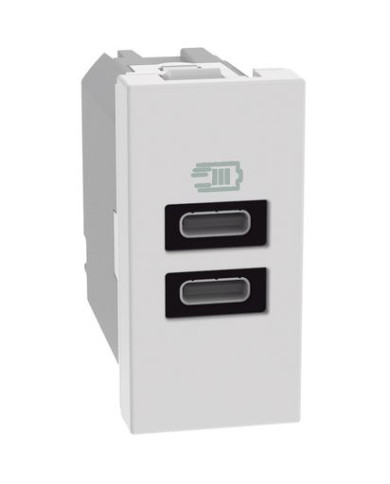 CONNETTORE USB SERIE MATIX CON 2 PORTE TIPO C 15W