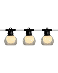 CATENA PORTALAMPADE PER ESTERNI E INTERNI CON 10P COLORE NERO CON LAMPADINE 1W LUCE CALDA