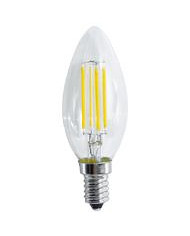 LAMPADA A LED CANDELA E14 4,5W 220V LUCE CALDA A FILAMENTO TRASPARENTE