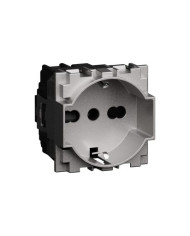 PRESA SCHUKO 2P+T 16A 250 VAC STEEL LIVING NOW