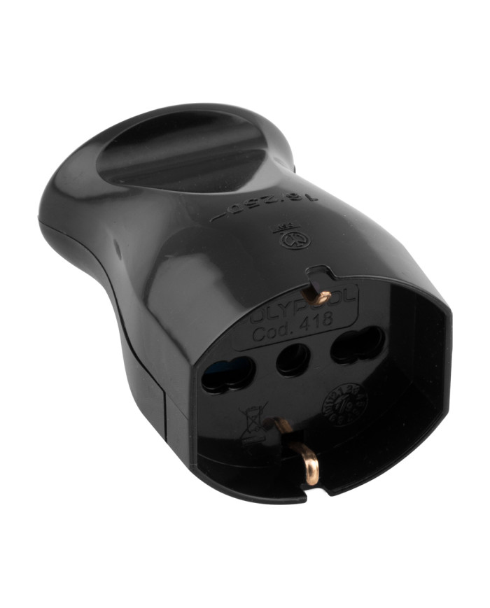 PRESA ELETTRICA SHUKO VOLANTE 10/16A NERO