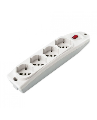 MULTIPRESA 4 PRESE 10/16A 2P+T + SHUKO BIANCO