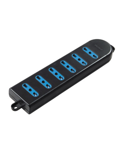 MULTIPRESA 6 PRESE 10/16A 2P+T NERO