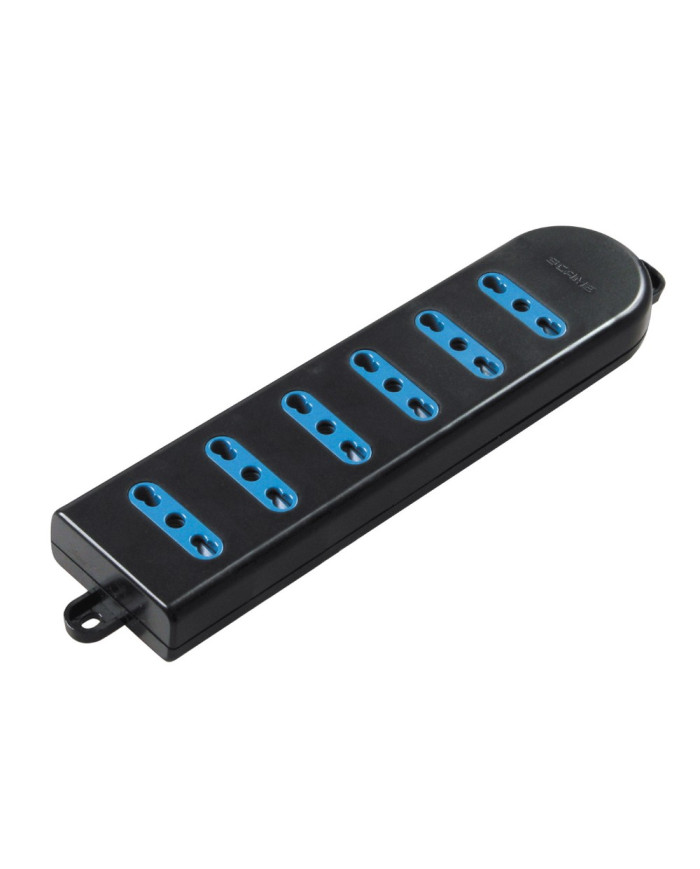 MULTIPRESA 6 PRESE 10/16A 2P+T NERO
