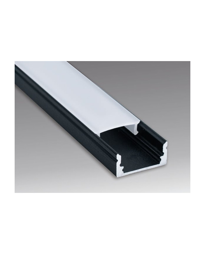 KIT PROFILO ALLUMINIO 2M DA PARETE NERO COVER OPAL