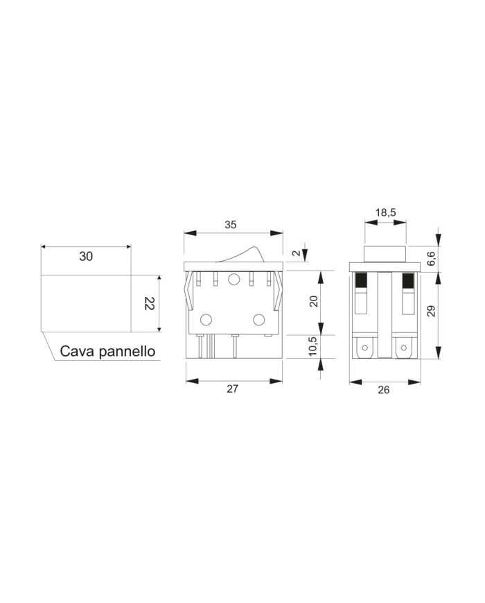 INTERRUTTORE SWITCH ON/OFF 15A 250VAC ROSSO