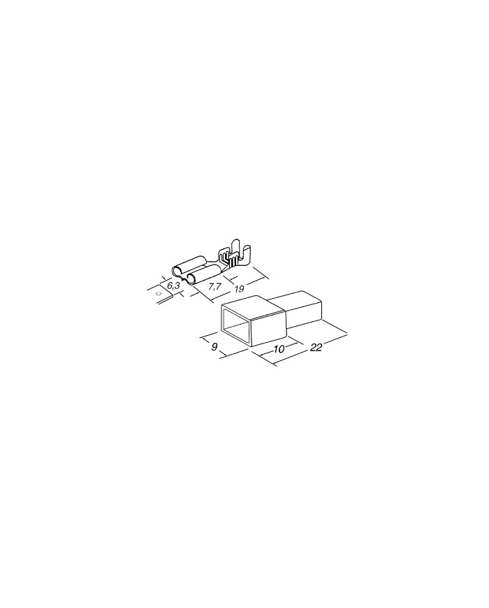 KIT 20 FASTON FEMMINA CON COPRIFASTON PASSO 6,3MM