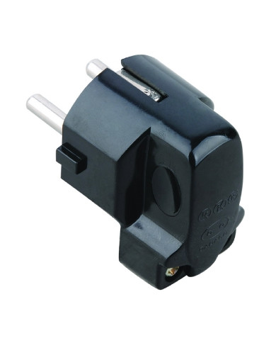 SPINA ELETTRICA SCHUKO A PIPA VOLANTE 16A NERO