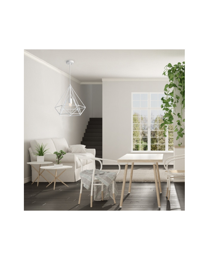 LAMPADA A SOSPENSIONE CAGE IN METALLO COL.BIANCO