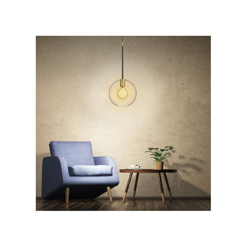 LAMPADA A SOSPENSIONE MAIORCA IN OTTONE VETRO E