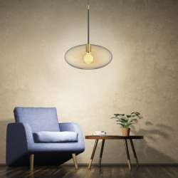 LAMPADA A SOSPENSIONE MINORCA IN OTTONE VETRO E