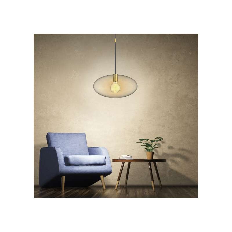 LAMPADA A SOSPENSIONE MINORCA IN OTTONE VETRO E