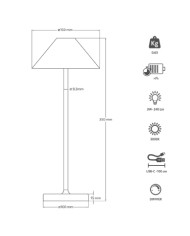 LAMPADA DA TAVOLO IN ALLUMINIO A BATTERIA 3W