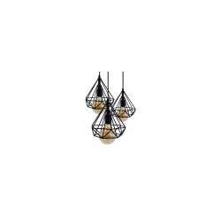 LAMPADARIO DA SOFFITTO TRIS CAGE NERO IN METALLO