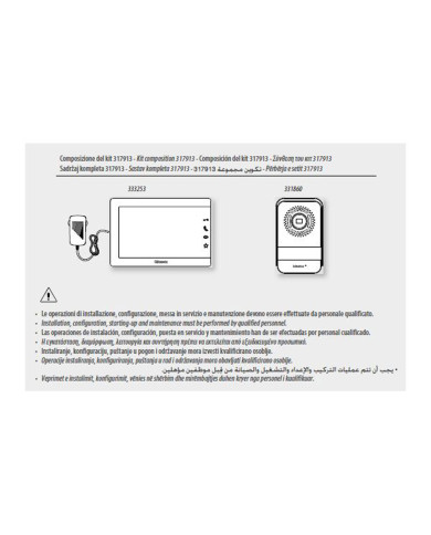 KIT VIDEOCITOFONO 2 FILI MONO/BIFAMIIARE 7 BTICIN