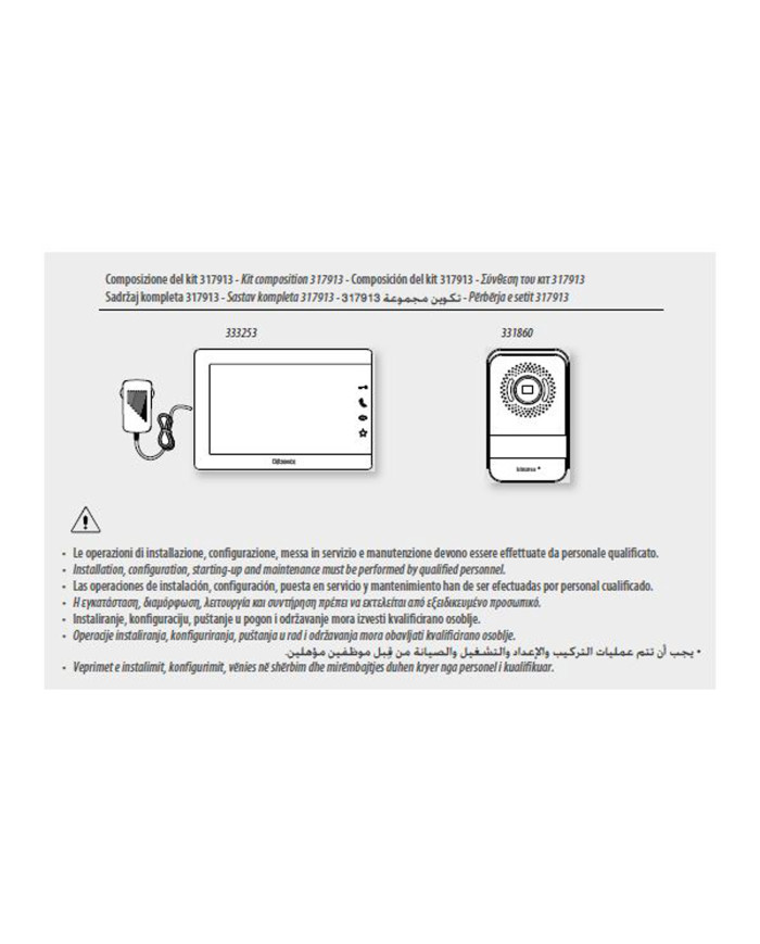 KIT VIDEOCITOFONO 2 FILI MONO/BIFAMIIARE 7 BTICIN