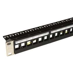 PATCH PANNEL 24 PORTE VUOTO IN METALLO NERO