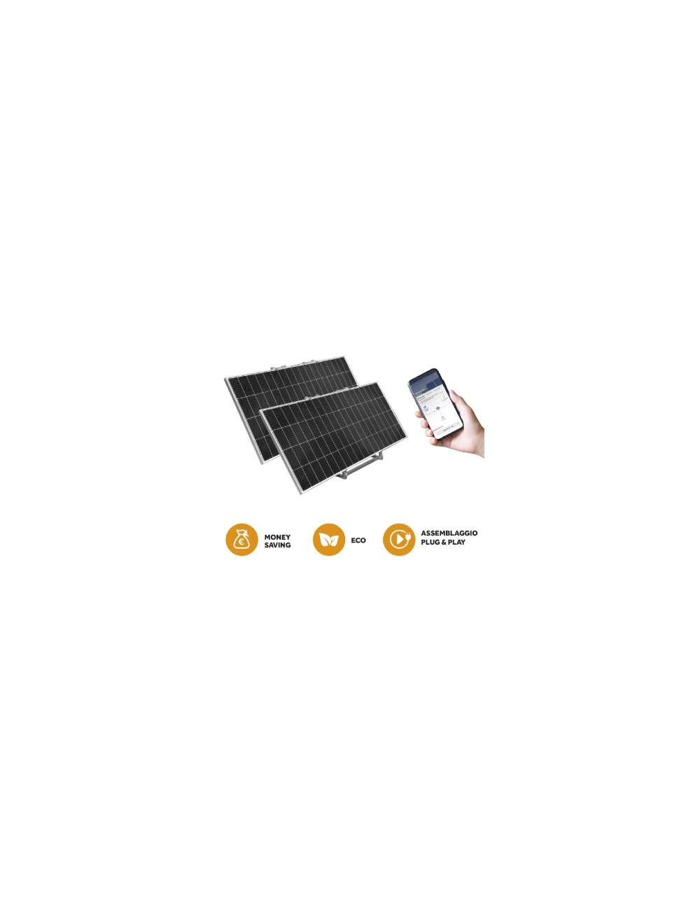 KIT PANNELLO SOLARE FOTOVOLTAICO DA BALCONE 600W