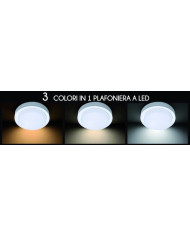 PLAFONIERA A LED ROTONDA 18W IP65 120° TRICOLOR