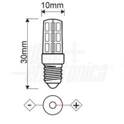 LAMPADA A LED E10 12VAC-DC 1,5W LUCE FREDDA
