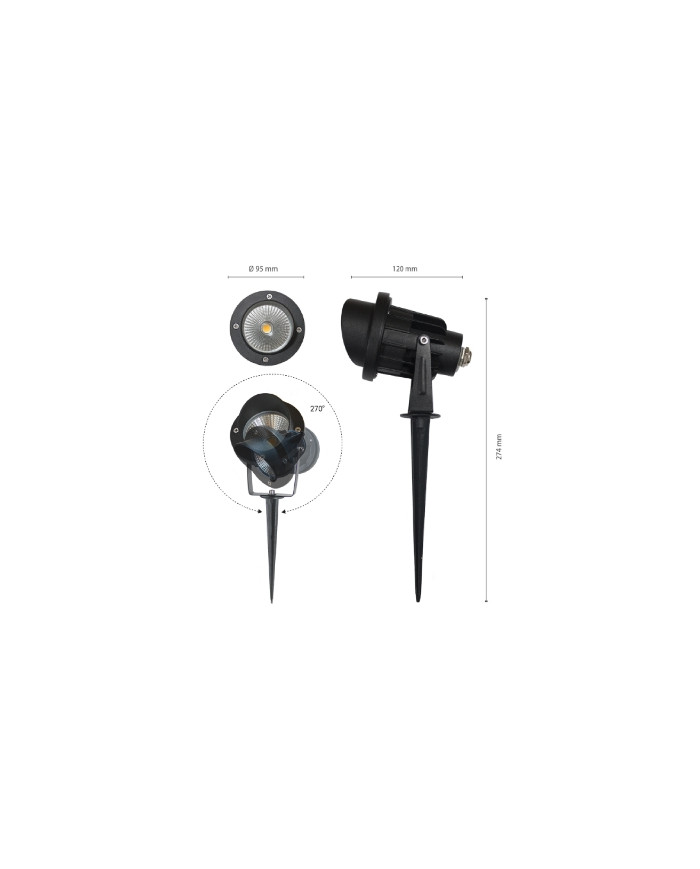 FARETTO LED CON PICCHETTO 12W 4000K LUCE NATURALE