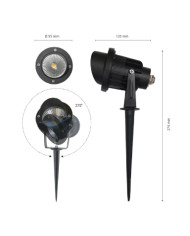 FARETTO LED CON PICCHETTO 12W 4000K LUCE NATURALE