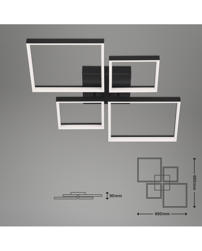 PLAFONIERA LED 40W 66CM 4400LM NERO