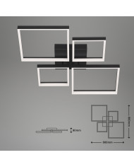 PLAFONIERA LED 40W 66CM 4400LM NERO