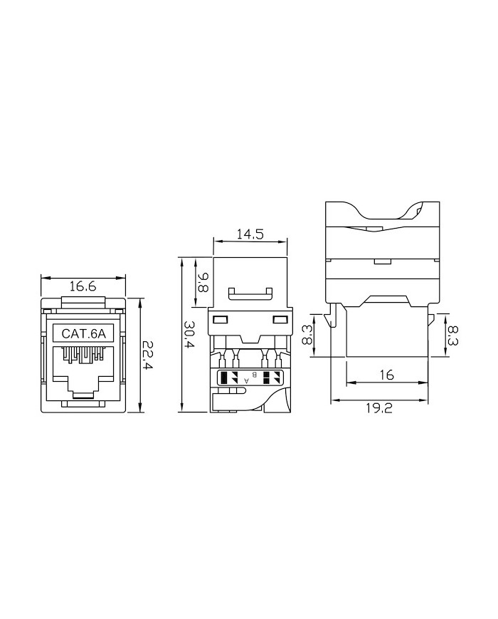 PRESA MODULARE RJ45 KEYSTONE DA PANNELLO