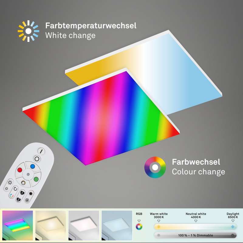 PANNELLO LED BRILONER RGBW DIMMERABILE BIANCO
