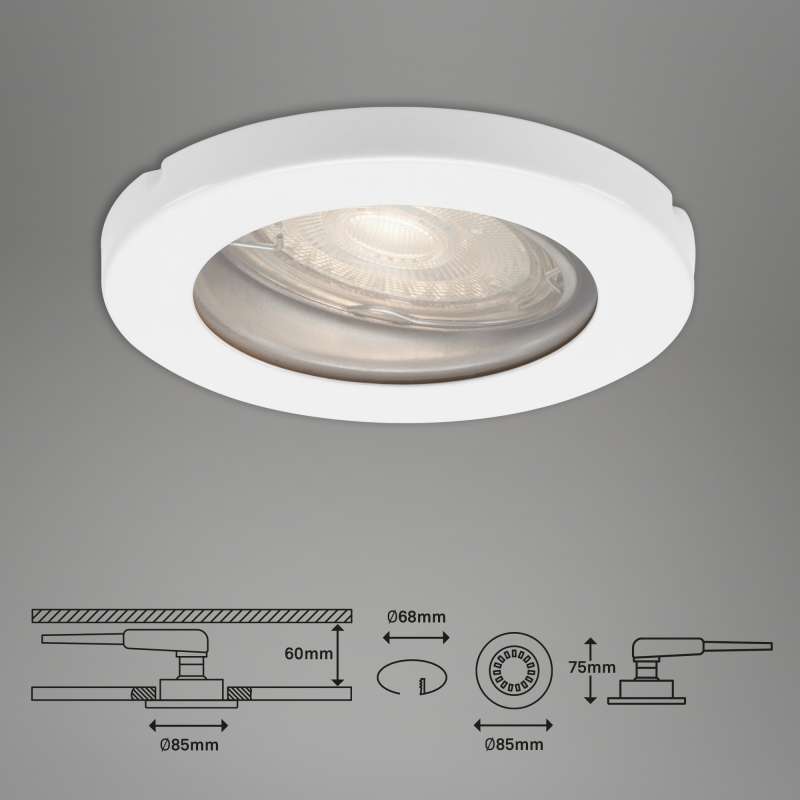 SET 3 PORTAFARETTI DA INCASSO D.8,5CM GU10 5W