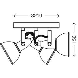 LAMPADA SPOT DA PARETE TONDA 3E14 MAX.40W