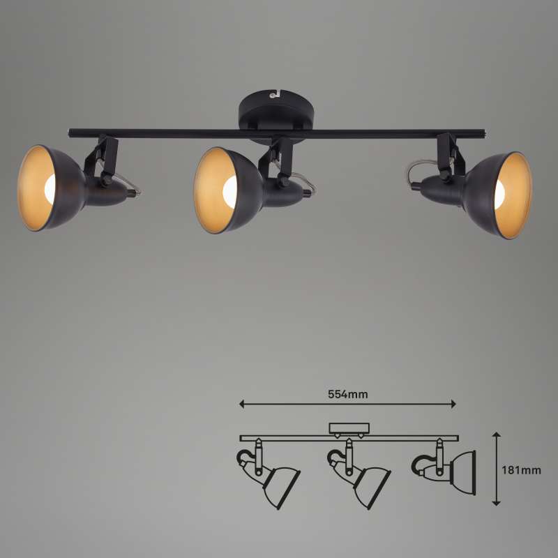 FARETTO SPOT 3E14 OREINTABILI NERO BRILONER