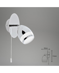 LAMPADA SPOT DA PARETE 4W 350LM CROMATO